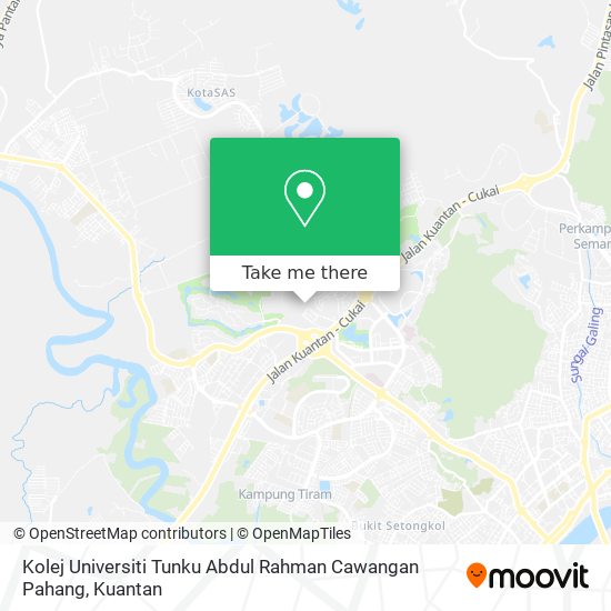 Peta Kolej Universiti Tunku Abdul Rahman Cawangan Pahang