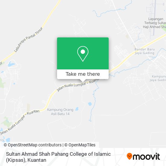 Peta Sultan Ahmad Shah Pahang College of Islamic (Kipsas)