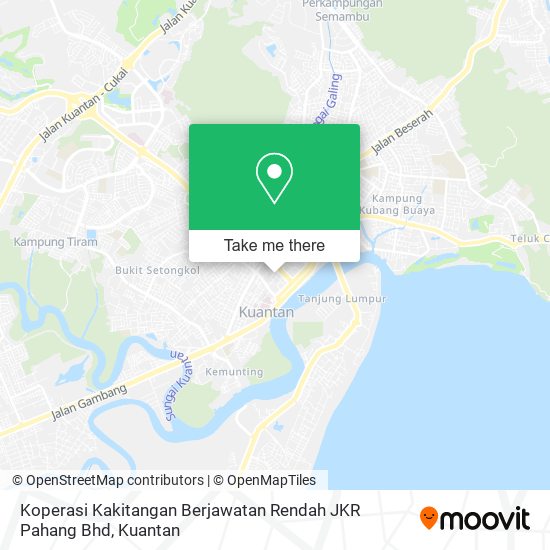 Koperasi Kakitangan Berjawatan Rendah JKR Pahang Bhd map