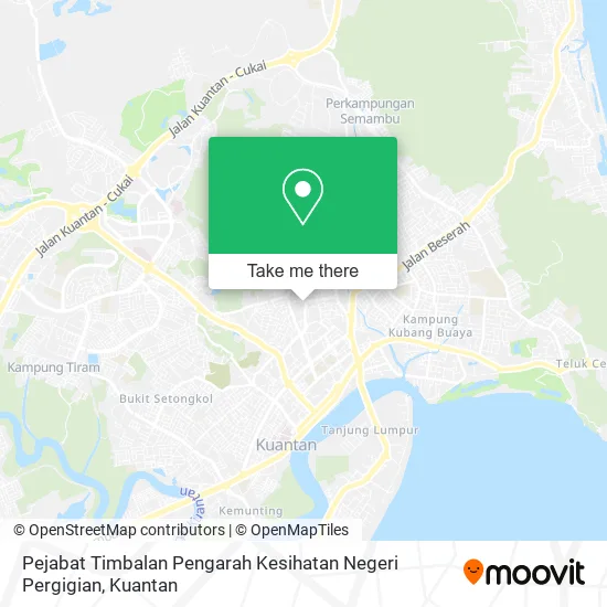 Peta Pejabat Timbalan Pengarah Kesihatan Negeri Pergigian