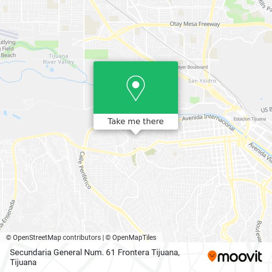 Secundaria General Num. 61 Frontera Tijuana map