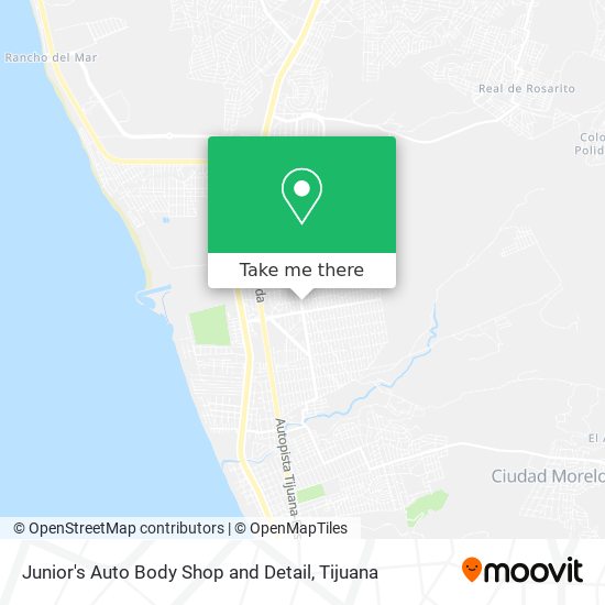 Junior's Auto Body Shop and Detail map