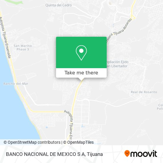 BANCO NACIONAL DE MEXICO S A map