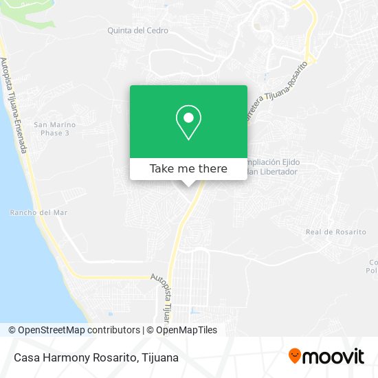 Casa Harmony Rosarito map