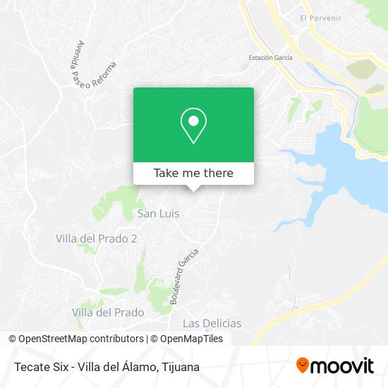Tecate Six - Villa del Álamo map