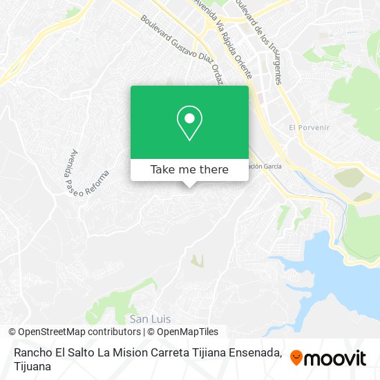 Rancho El Salto La Mision Carreta Tijiana Ensenada map