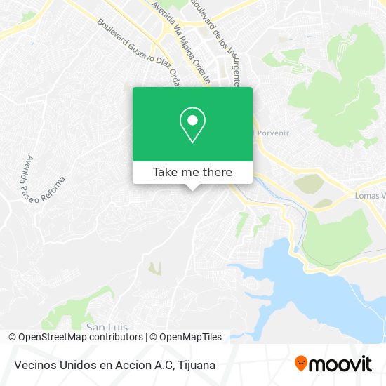 Vecinos Unidos en Accion A.C map