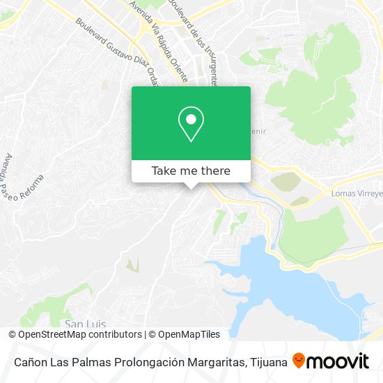 Cañon Las Palmas Prolongación Margaritas map