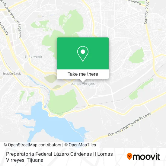 Mapa de Preparatoria Federal Lázaro Cárdenas II Lomas Virreyes