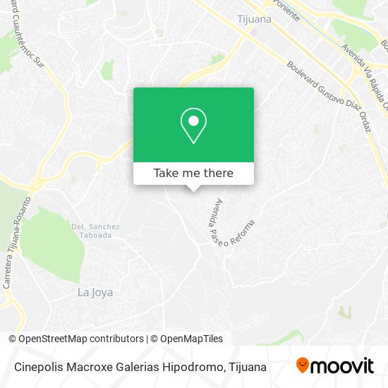 Mapa de Cinepolis Macroxe Galerias Hipodromo