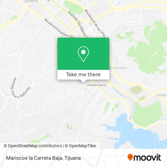 Mariscos la Carreta Baja map