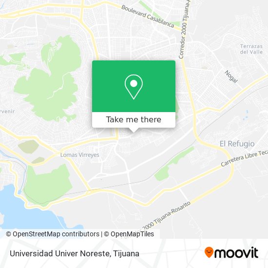 Mapa de Universidad Univer Noreste