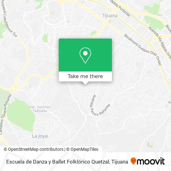 Mapa de Escuela de Danza y Ballet Folklórico Quetzal