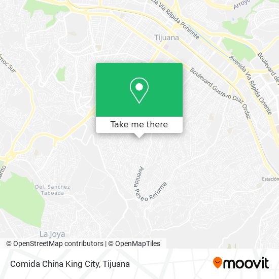 Mapa de Comida China King City