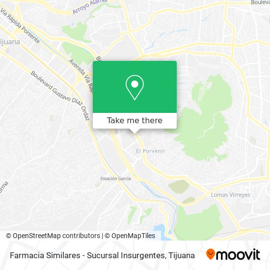 Mapa de Farmacia Similares - Sucursal Insurgentes