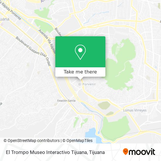 Mapa de El Trompo Museo Interactivo Tijuana