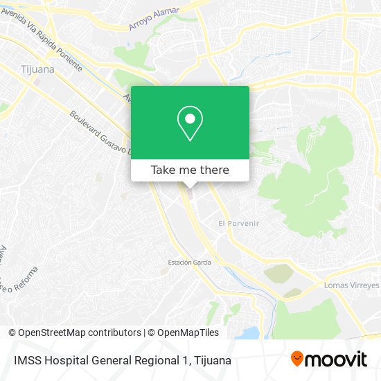Mapa de IMSS Hospital General Regional 1