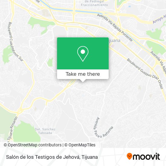 Mapa de Salón de los Testigos de Jehová