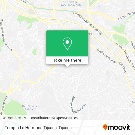 Mapa de Templo La Hermosa Tijuana