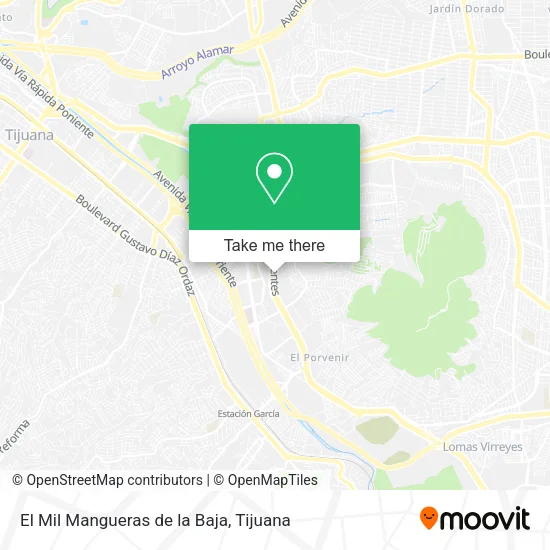 Mapa de El Mil Mangueras de la Baja