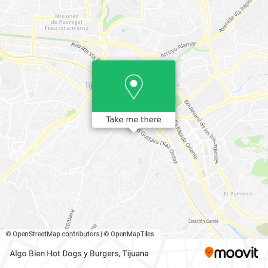 Algo Bien Hot Dogs y Burgers map