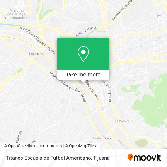 Titanes Escuela de Futbol Americano map