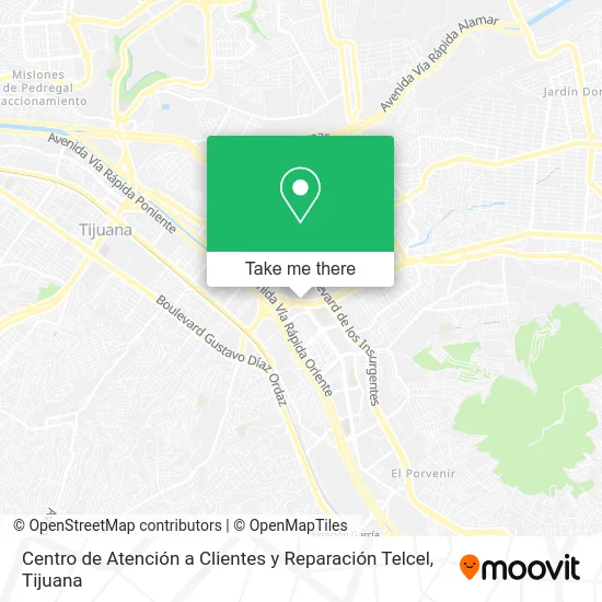 Centro de Atención a Clientes y Reparación Telcel map