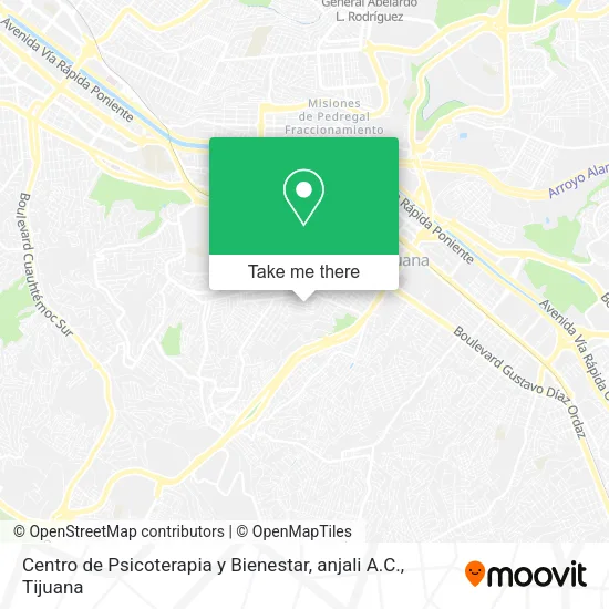 Mapa de Centro de Psicoterapia y Bienestar, anjali A.C.