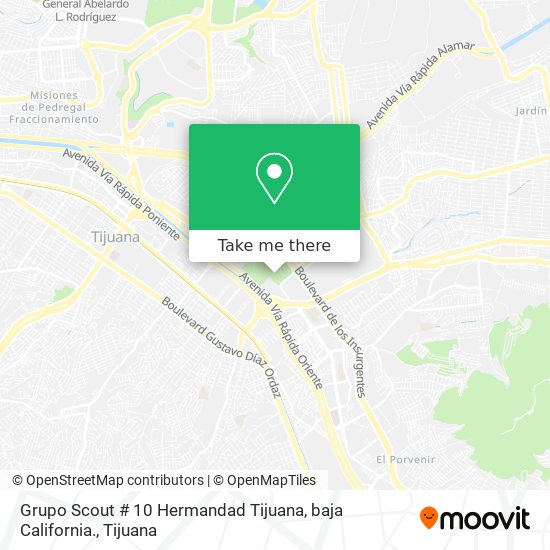 Mapa de Grupo Scout # 10 Hermandad Tijuana, baja California.