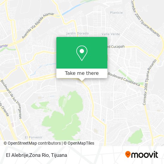 Mapa de El Alebrije,Zona Rio