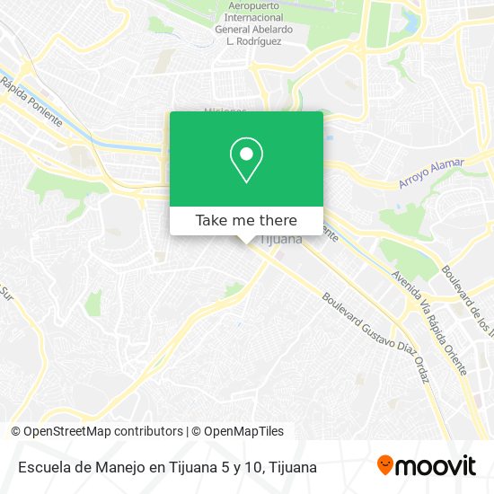 Mapa de Escuela de Manejo en Tijuana 5 y 10