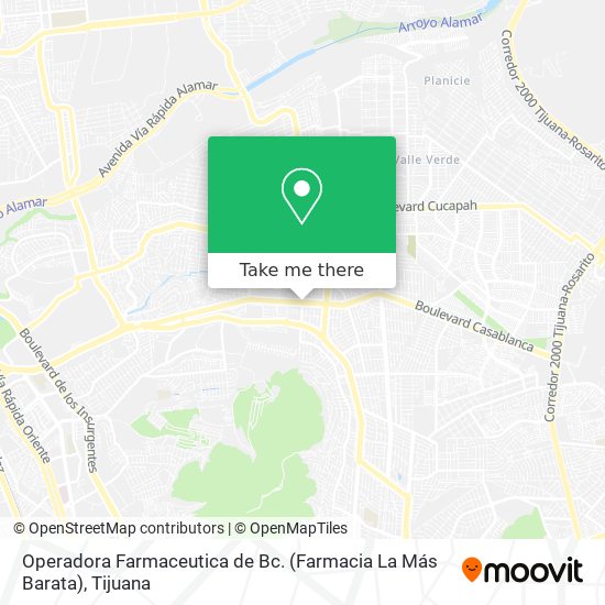 Mapa de Operadora Farmaceutica de Bc. (Farmacia La Más Barata)