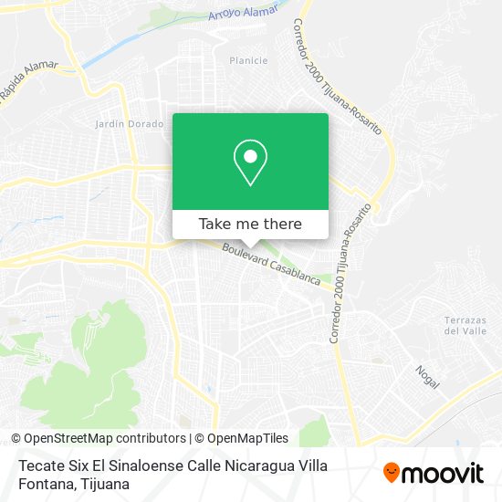 Tecate Six El Sinaloense Calle Nicaragua Villa Fontana map