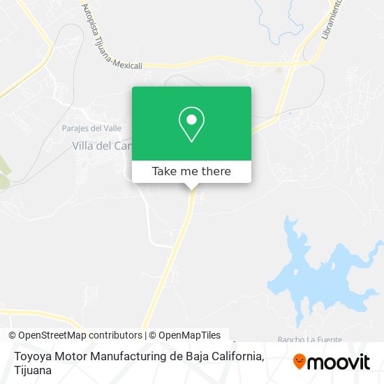 Toyoya Motor Manufacturing de Baja California map