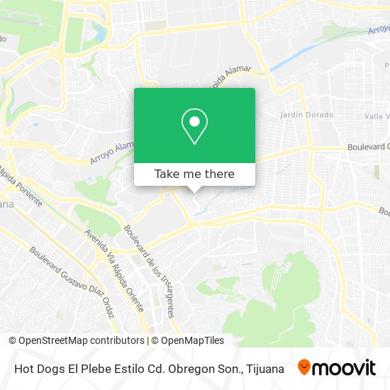 Hot Dogs El Plebe Estilo Cd. Obregon Son. map