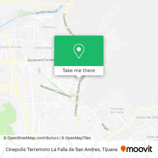 Mapa de Cinepolis Terremoto La Falla de San Andres