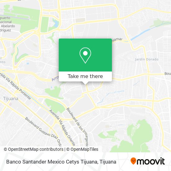 Banco Santander Mexico Cetys Tijuana map