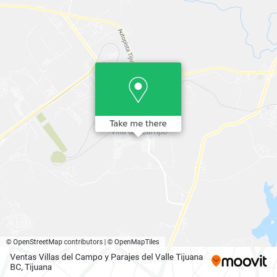 Ventas Villas del Campo y Parajes del Valle Tijuana BC map