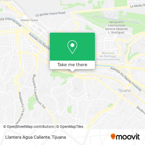 Mapa de Llantera Agua Caliente