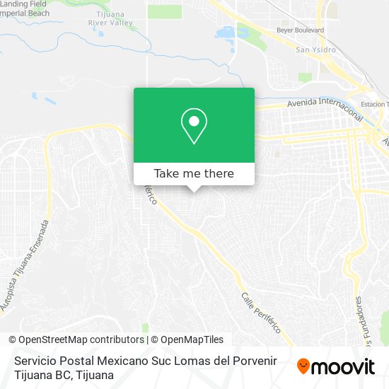 Servicio Postal Mexicano Suc Lomas del Porvenir Tijuana BC map