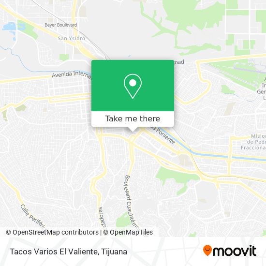 Tacos Varios El Valiente map