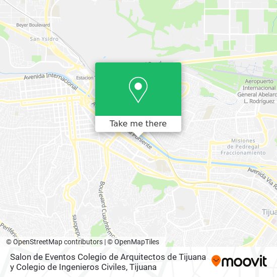 Mapa de Salon de Eventos Colegio de Arquitectos de Tijuana y Colegio de Ingenieros Civiles