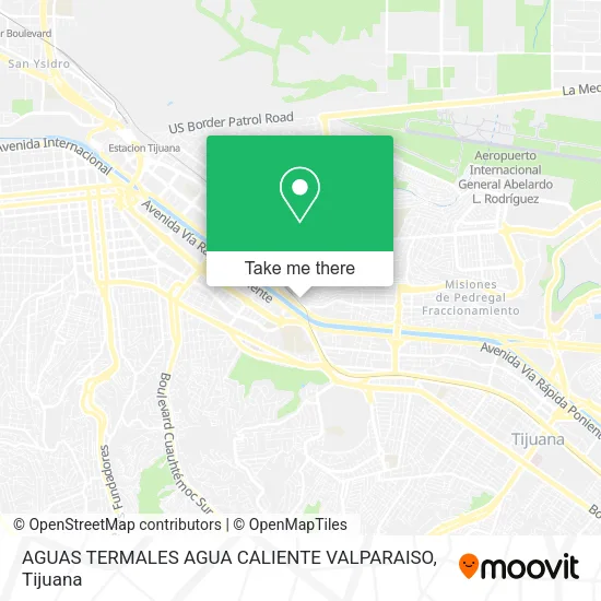 AGUAS TERMALES AGUA CALIENTE VALPARAISO map