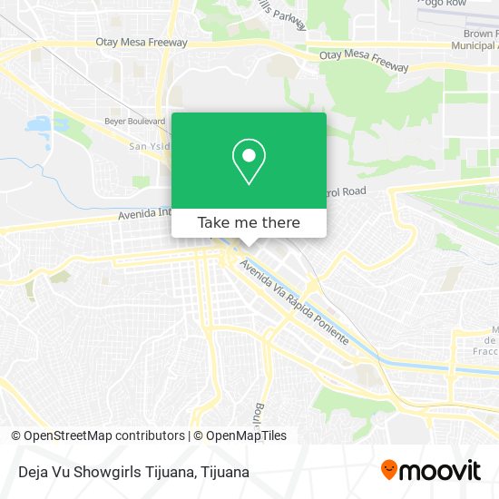 Deja Vu Showgirls Tijuana map