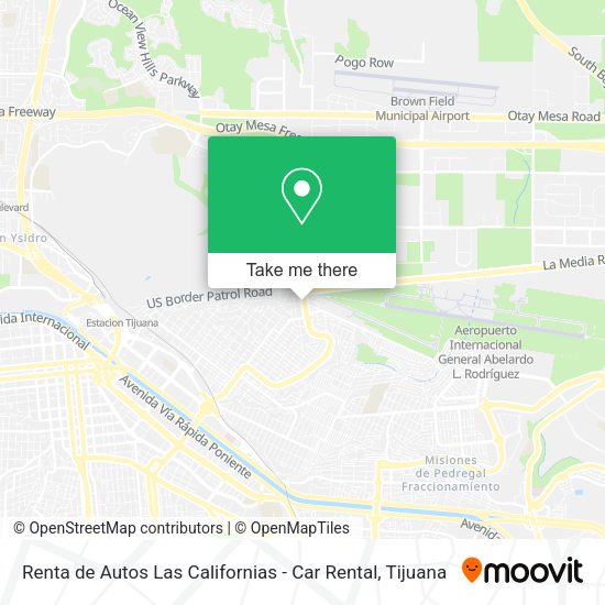 Mapa de Renta de Autos Las Californias - Car Rental