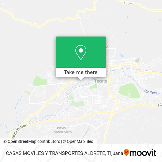 Mapa de CASAS MOVILES Y TRANSPORTES ALDRETE