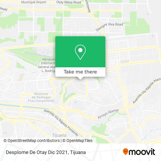 Mapa de Desplome De Otay Dic 2021