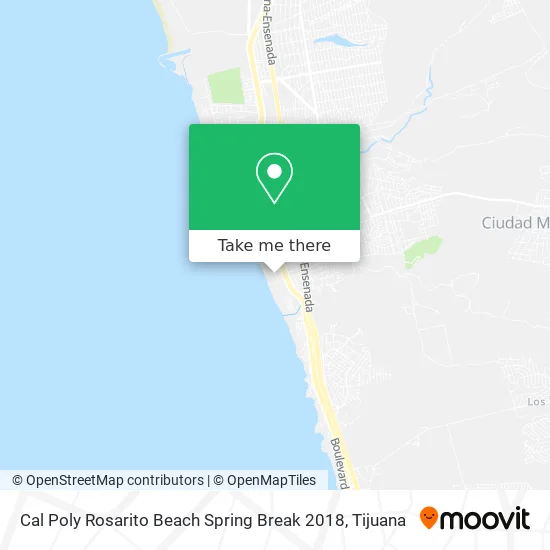 Cal Poly Rosarito Beach Spring Break 2018 map