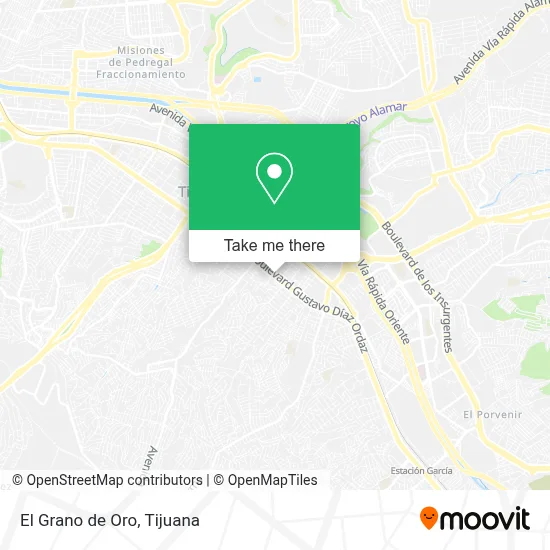 El Grano de Oro map
