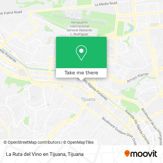 La Ruta del Vino en Tijuana map